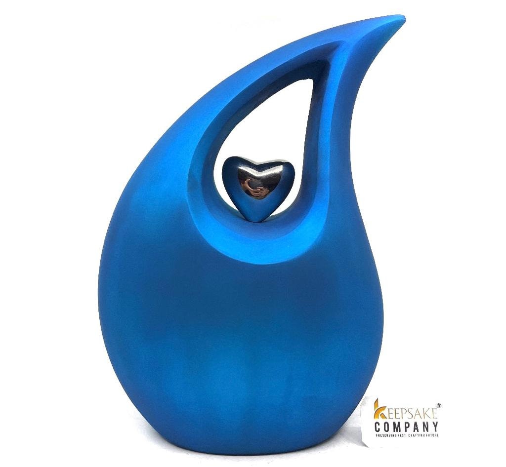 Premium Blue Teardrop Urns for Ashes Adult male - Urn - urns for human ashes adult female - Urns - Cremation Urns for Adult Ashes