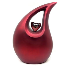 Premium Shimmer Red Teardrop Urns for Ashes Adult male - Urn - urns for human ashes adult female - Urns - Cremation Urns for Adult Ashes