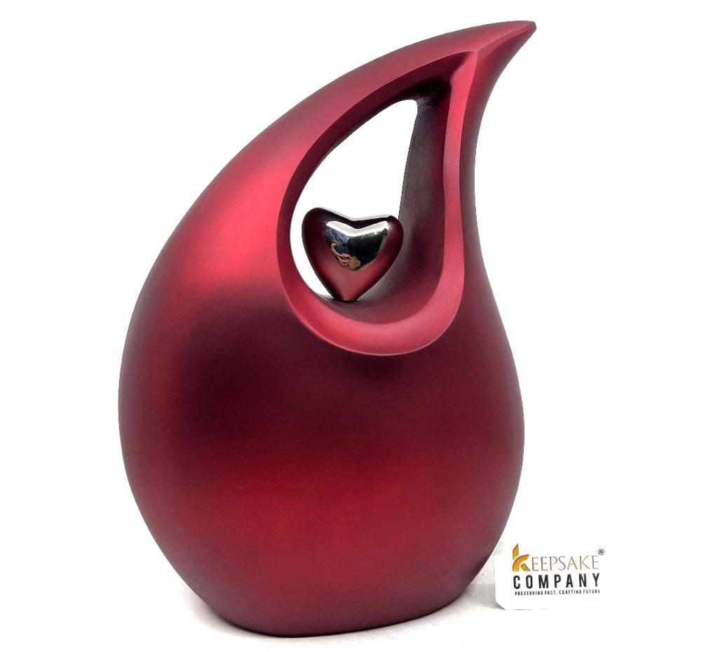 Premium Shimmer Red Teardrop Urns for Ashes Adult male - Urn - urns for human ashes adult female - Urns - Cremation Urns for Adult Ashes