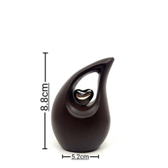 Brown Teardrop Small Urns for Human Ashes with Heart - Mini Urn for Human Ashes - Ashes Urn - Keepsake Urns for Human Ashes - Mini Urn - Urn