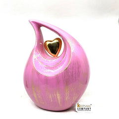 Perfect Pink Golden Teardrop Urn - Urns for Ashes Adult male - urns for human ashes female - Cremation Urns for Adult Ashes  - Urns - Urn