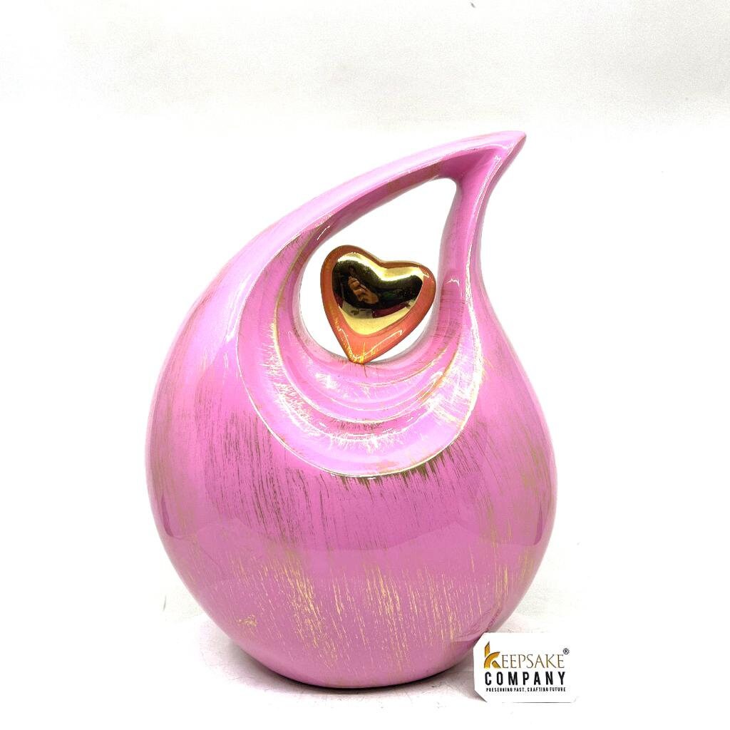 Perfect Pink Golden Teardrop Urn - Urns for Ashes Adult male - urns for human ashes female - Cremation Urns for Adult Ashes  - Urns - Urn