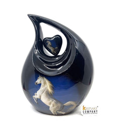 White Horse Teardrop Cremation Urns for Ashes -  Urns for Ashes  - Urn -  Funeral Urn - Urn for Ashes - Memorial urn - Personalized urn