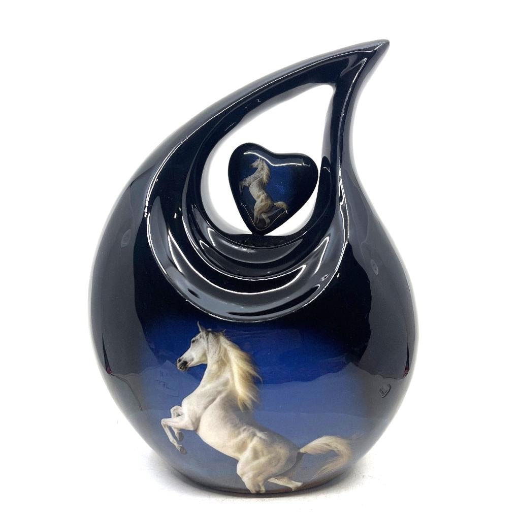 White Horse Teardrop Cremation Urns for Ashes -  Urns for Ashes  - Urn -  Funeral Urn - Urn for Ashes - Memorial urn - Personalized urn