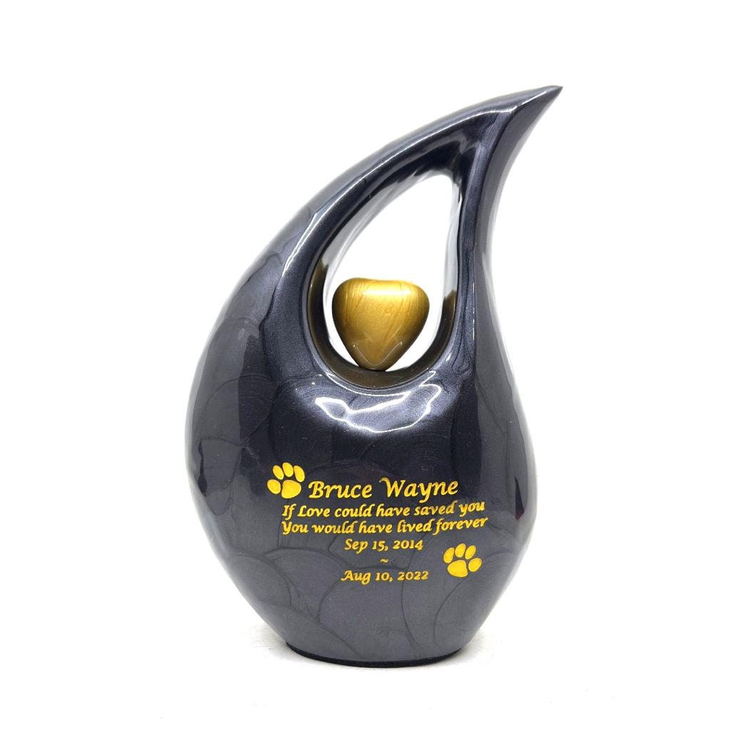 Black Yellow Pearl Pet Urn - Pet Urns for Dogs Ashes - Dog Urn - Dog Urns for Ashes  - Urns for Dogs - Urn for Dog Ashes - Cat Urn for Ashes