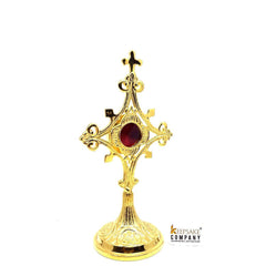 Brass Reliquary in 24 Carat Gold Plating - Small Reliquary - Monstrance -Reliquary - Relic Case - Brass Sacred Vessel Host Container