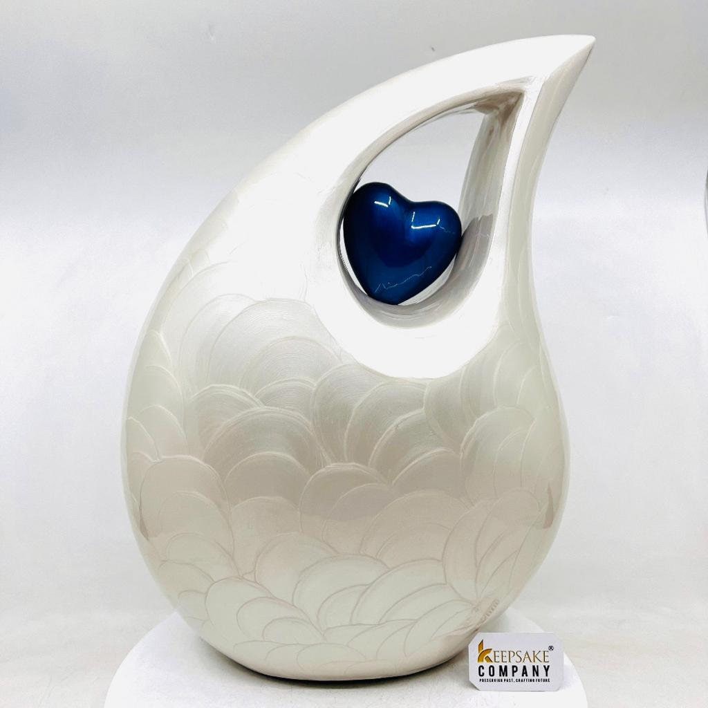 Extra Large / Double Adult Pearl White Cremation Urns for Ashes Adult Male - Adult Urn - Ashes Urn - Urn - Urns for Human Ashes Keepsake C