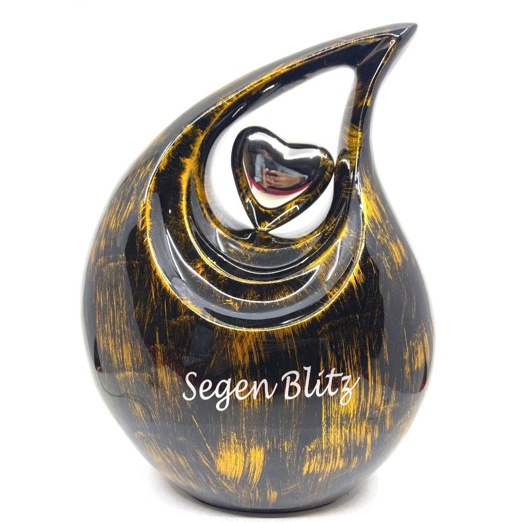 Gold black Urns for Ashes Adult Male, Urn, Urn for Human Ashes, Cremation Urns for Adult Ashes, Ash Keepsake, Decorative Urns, Cremation Urn