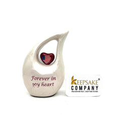 White teardrop mini Cremation Urn, Small Urns for Human Ashes, Mini Urns for Human Ashes, Keepsake Urns for Human Ashes, Keepsake Urn