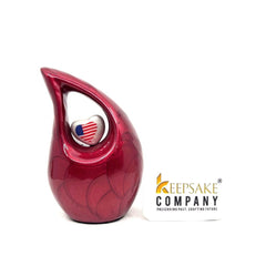 Red teardrop mini Cremation Urn, Small Urns for Human Ashes, Mini Urns for Human Ashes, Keepsake Urns for Human Ashes, Keepsake Urn