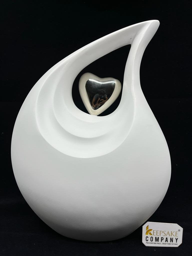 Premium White Teardrop Urns for Ashes - Urn - urns for human ashes - Cremation Urns for Adult Ashes