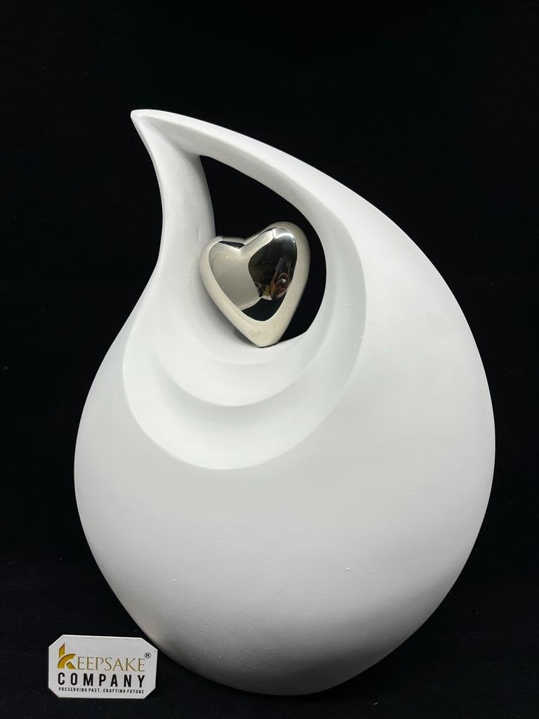 Premium White Teardrop Urns for Ashes - Urn - urns for human ashes - Cremation Urns for Adult Ashes