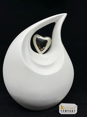 Premium White Teardrop Urns for Ashes - Urn - urns for human ashes - Cremation Urns for Adult Ashes