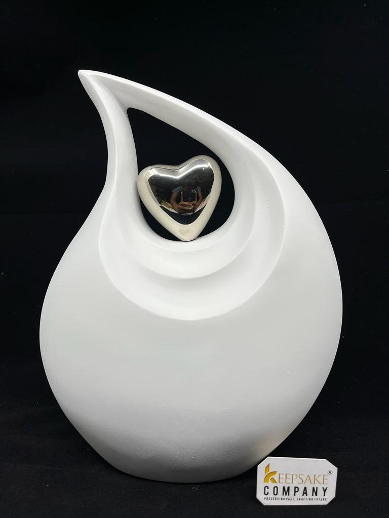 Premium White Teardrop Urns for Ashes - Urn - urns for human ashes - Cremation Urns for Adult Ashes