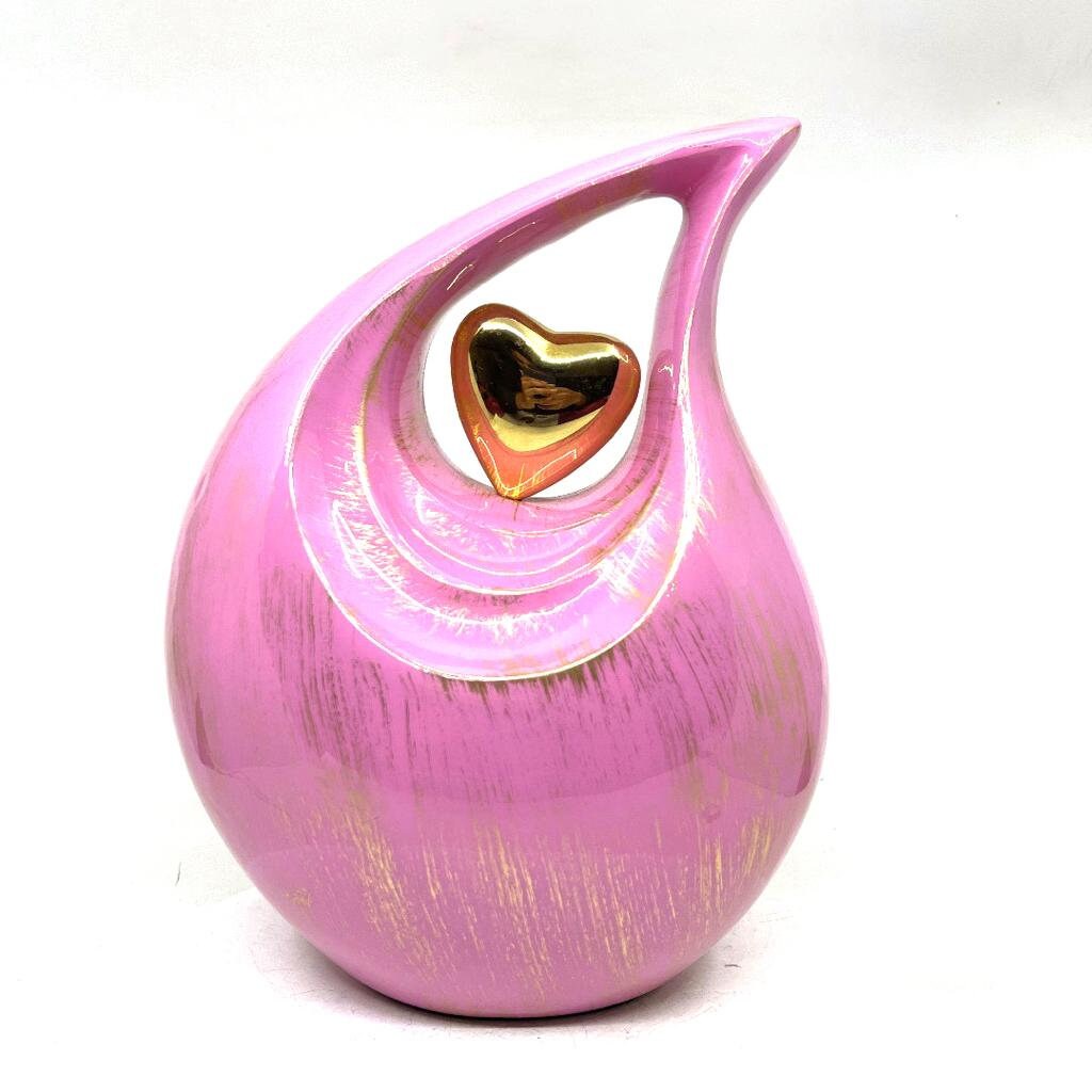 Perfect Pink Golden Teardrop Urn - Urns for Ashes Adult male - urns for human ashes female - Cremation Urns for Adult Ashes  - Urns - Urn