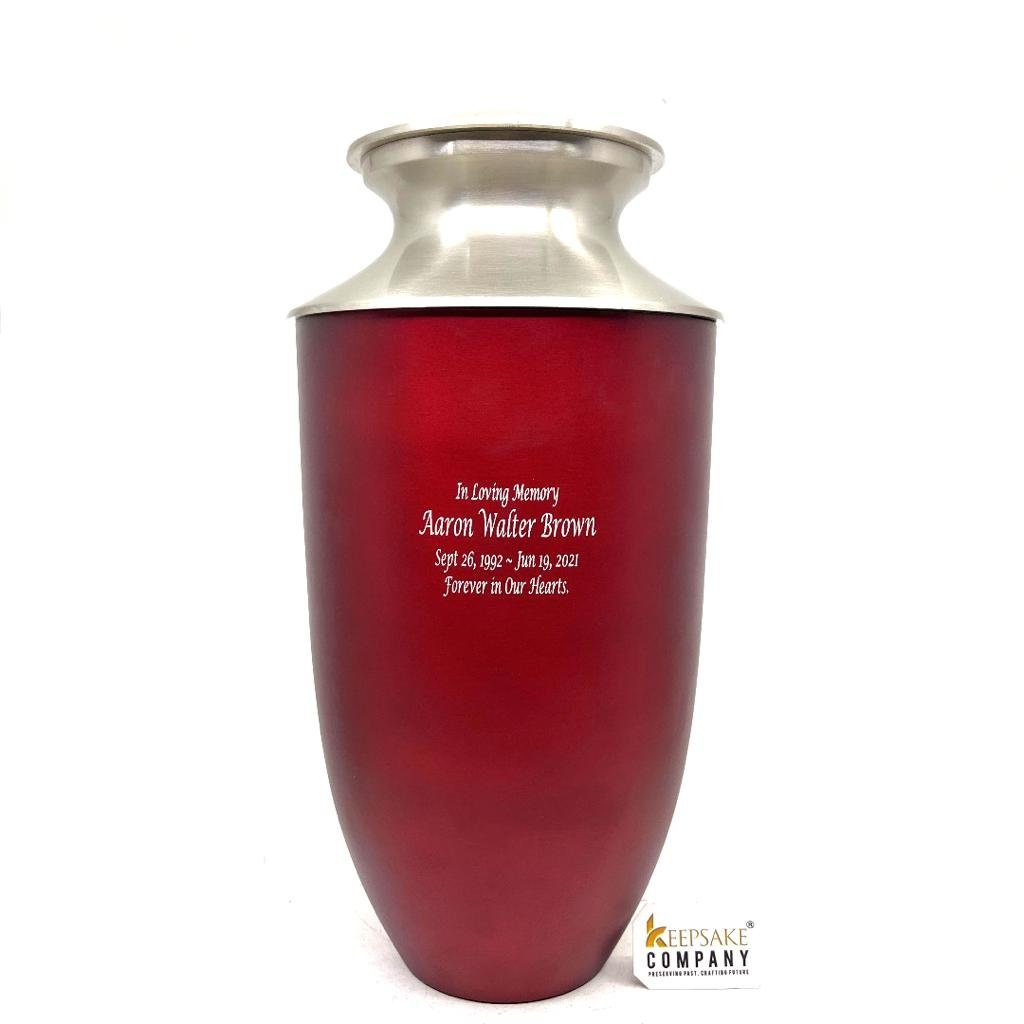 Red Adult Brass Urn