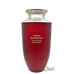 Red Adult Brass Urn