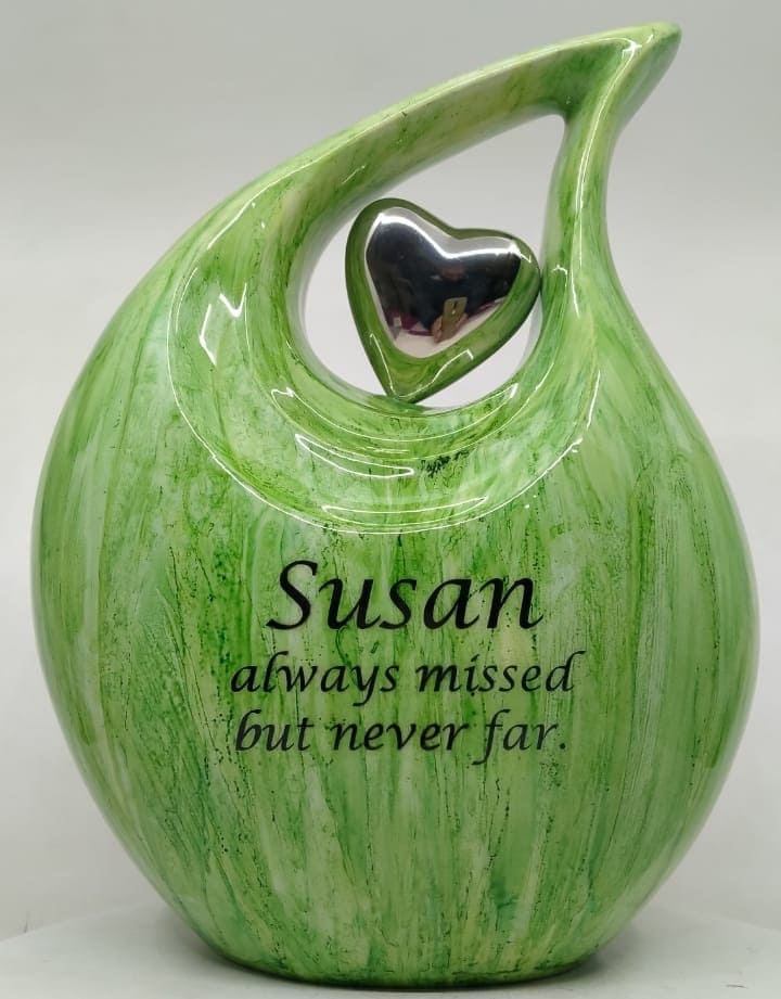 Green Teardrop Urn - Urns for Ashes Adult male - urns for human ashes female - Cremation Urns for Adult Ashes - Urns - Urn Keepsake Company