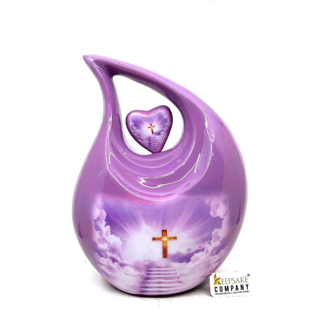 Lavender Divine Cross Cremation Urns for Ashes Adult Male -  Urns for Ashes Adult Female - Urn - Urns - Cremation Urn  from Keepsake Company