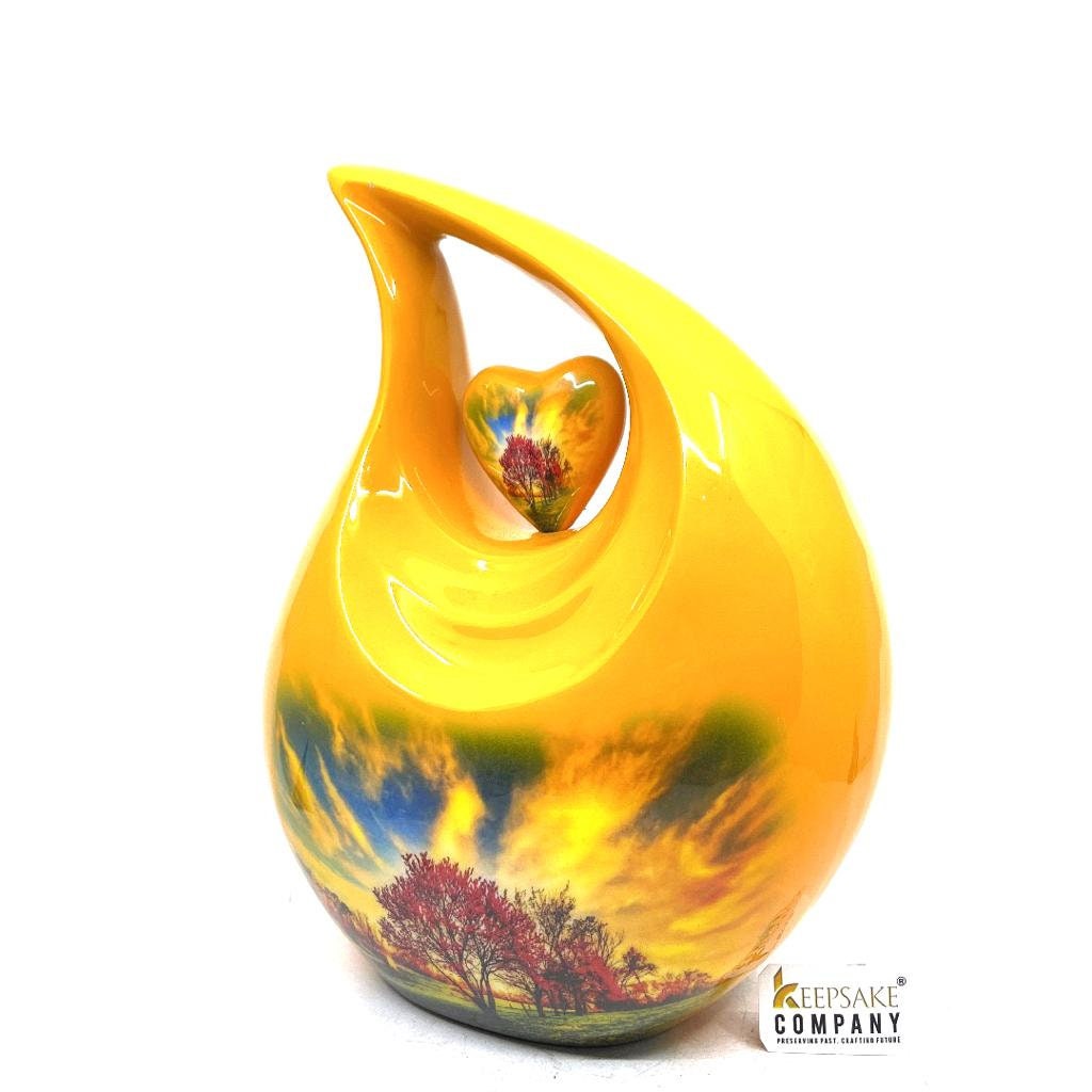 Vibrant Yellow Cremation Urns for Ashes Adult Male -  Urns for Ashes Adult Female - Urn - Urns - Cremation Urn  from Keepsake Company ern