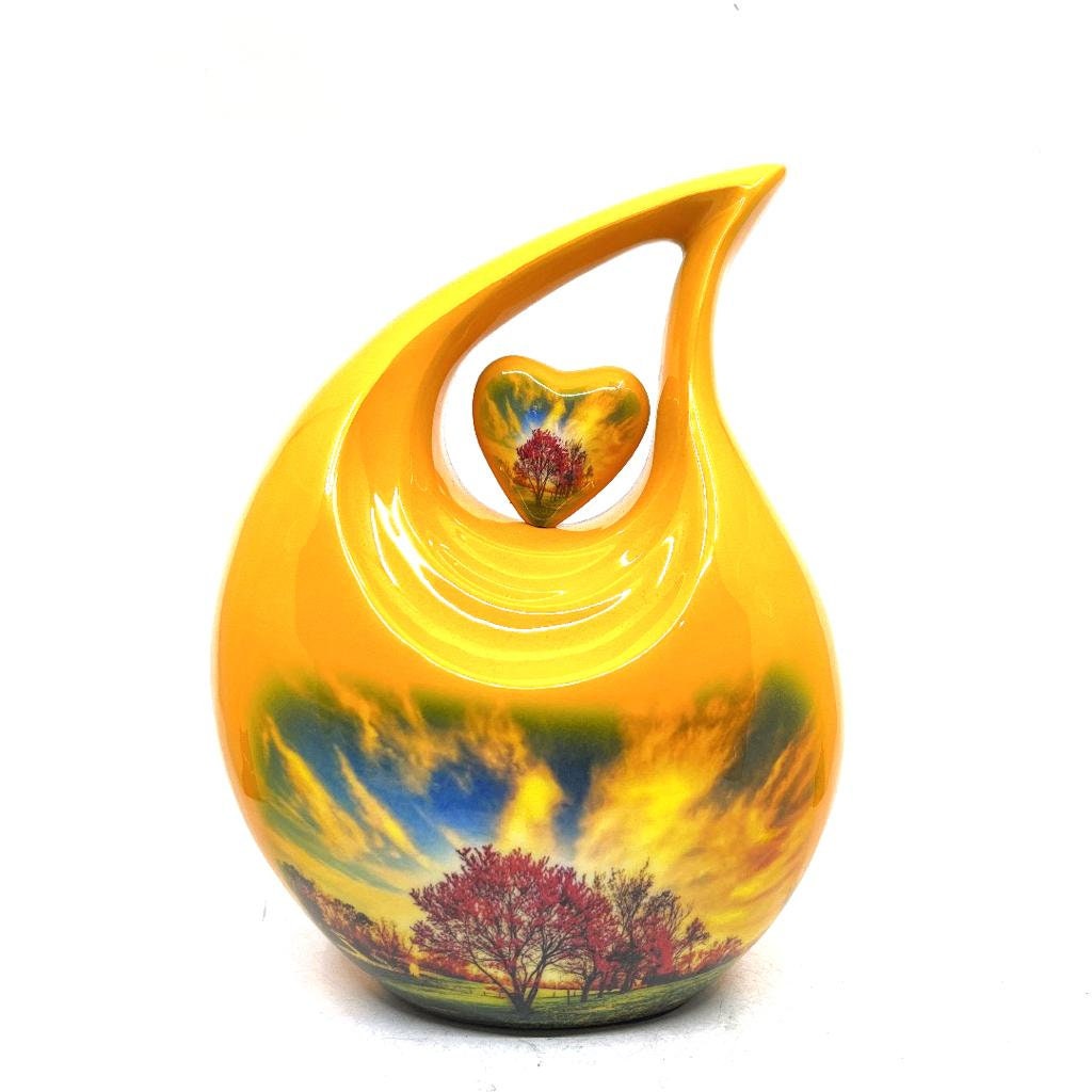 Vibrant Yellow Cremation Urns for Ashes Adult Male -  Urns for Ashes Adult Female - Urn - Urns - Cremation Urn  from Keepsake Company ern