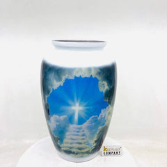 White Divine Cross Cremation Urns for Ashes Adult Male -  Urns for Ashes Adult Female - Urn - Urns - Cremation Urn  from Keepsake Company
