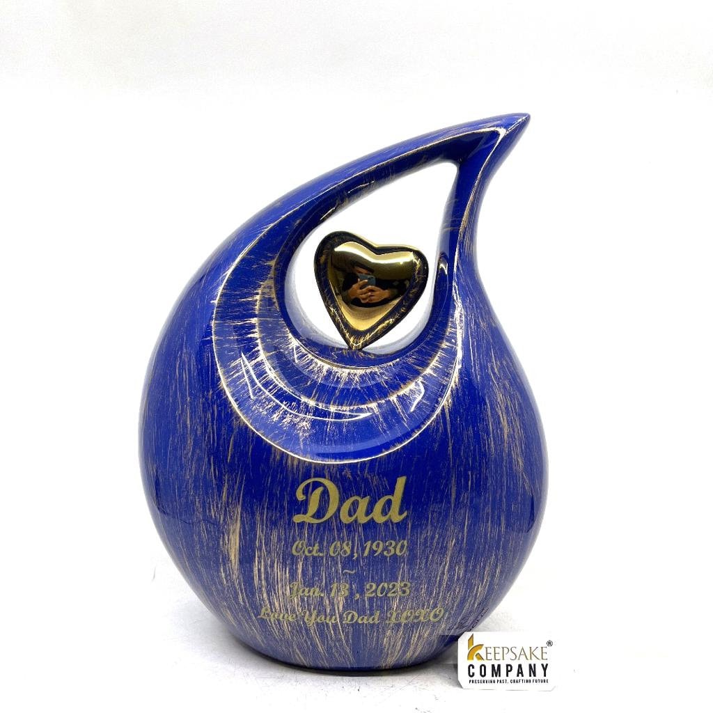 Blue Teardrop Urns for Ashes Adult Male - Urns for Human Ashes - Urn - Cremation Urns for Adult Ashes - Ashes Keepsake - Cremation Urns -ern