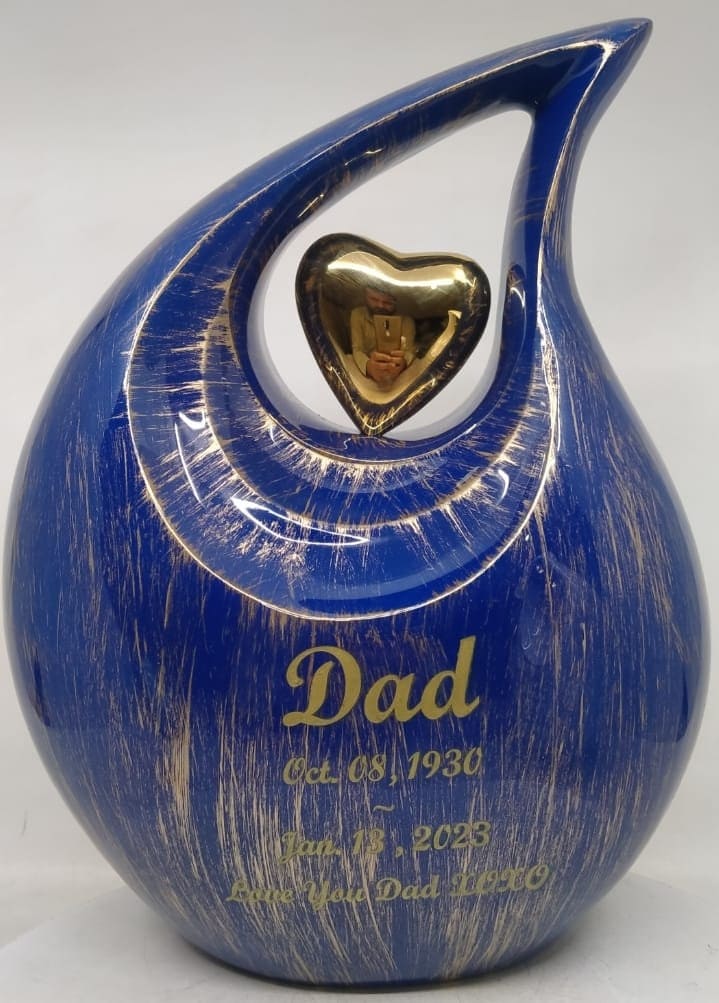 Blue Teardrop Urns for Ashes Adult Male - Urns for Human Ashes - Urn - Cremation Urns for Adult Ashes - Ashes Keepsake - Cremation Urns -ern