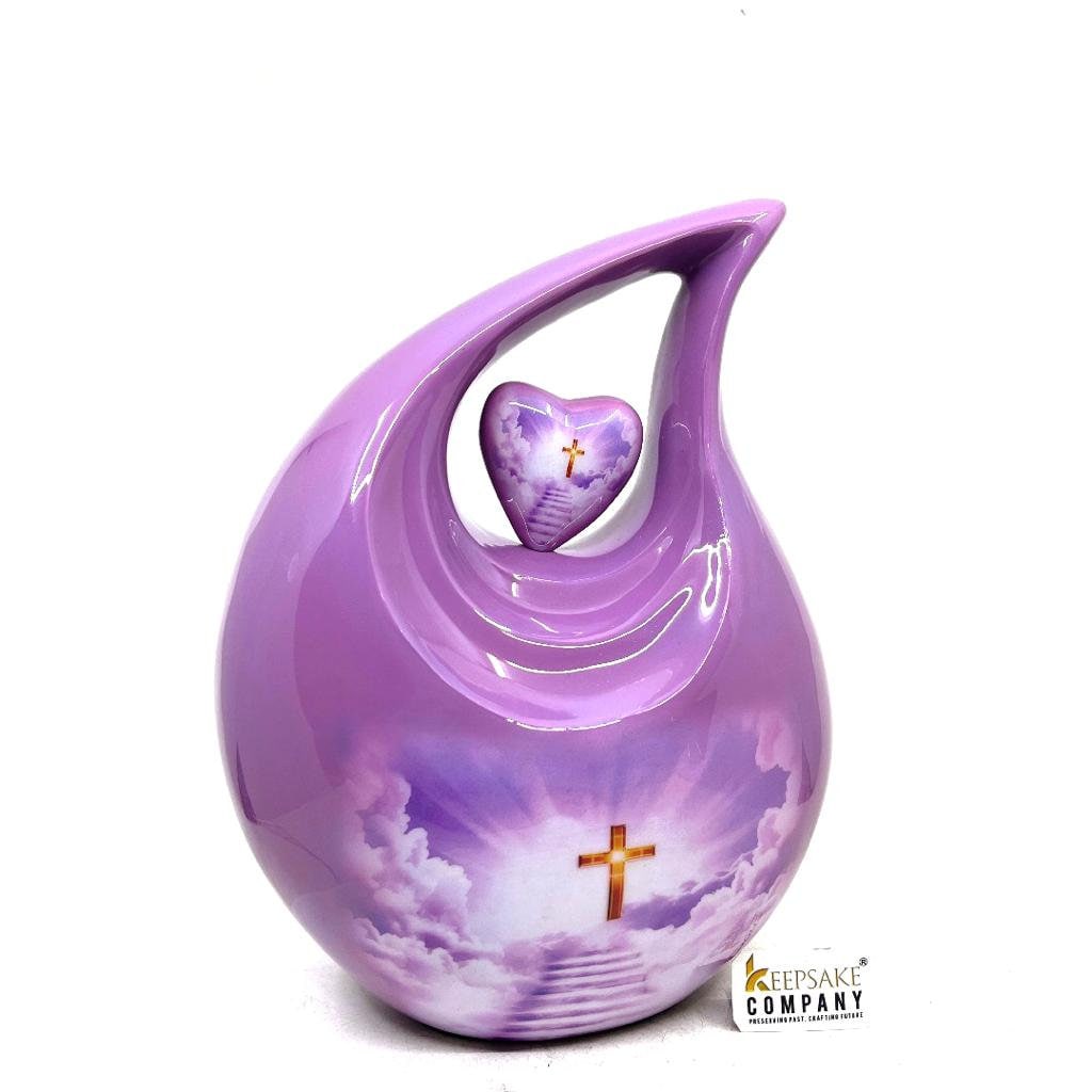 Lavender Divine Cross Cremation Urns for Ashes Adult Male -  Urns for Ashes Adult Female - Urn - Urns - Cremation Urn  from Keepsake Company