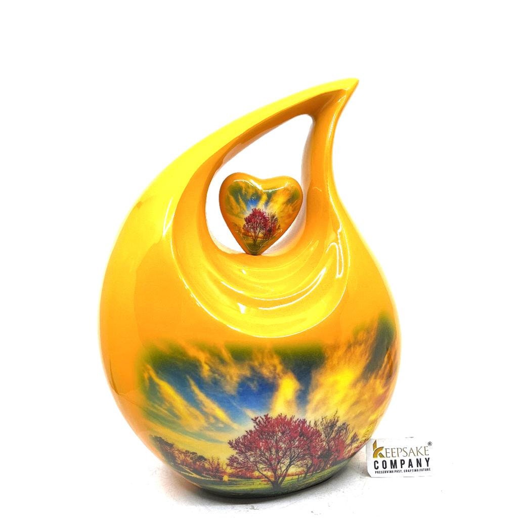 Vibrant Yellow Cremation Urns for Ashes Adult Male -  Urns for Ashes Adult Female - Urn - Urns - Cremation Urn  from Keepsake Company ern