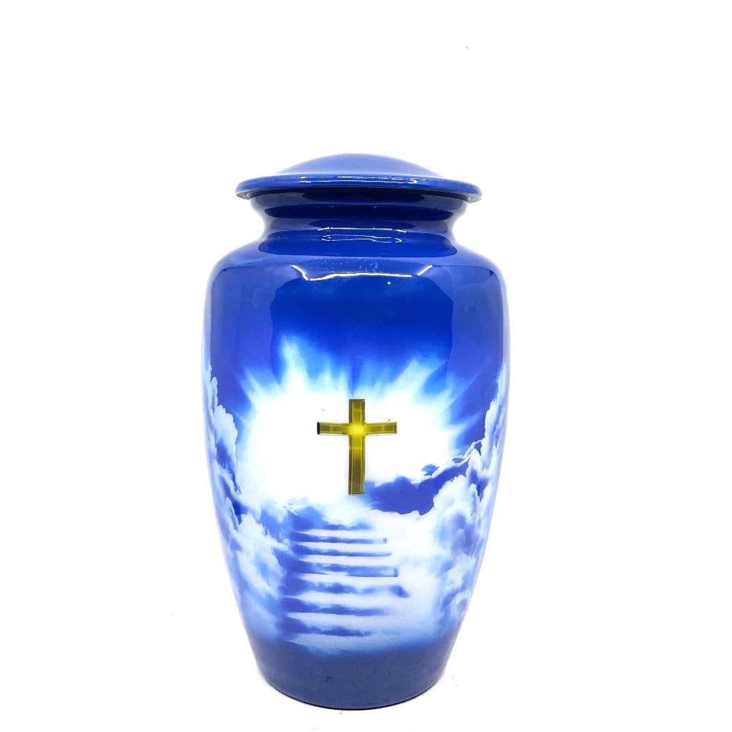 Blue Divine Cross Cremation Urns for Ashes Adult Male -  Urns for Ashes Adult Female - Urn - Urns - Cremation Urn  from Keepsake Company