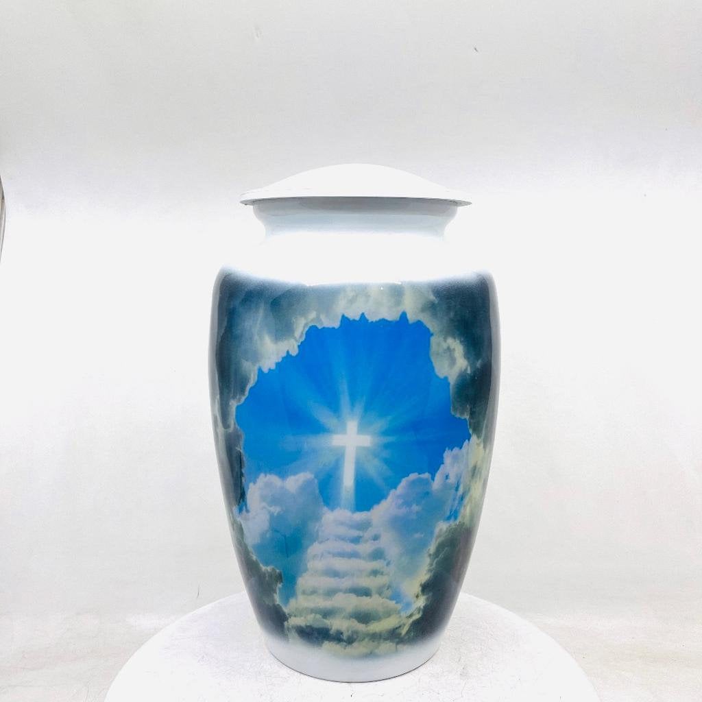 White Divine Cross Cremation Urns for Ashes Adult Male -  Urns for Ashes Adult Female - Urn - Urns - Cremation Urn  from Keepsake Company