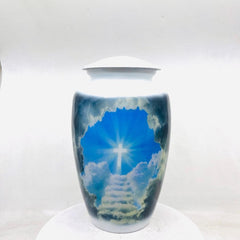 White Divine Cross Cremation Urns for Ashes Adult Male -  Urns for Ashes Adult Female - Urn - Urns - Cremation Urn  from Keepsake Company