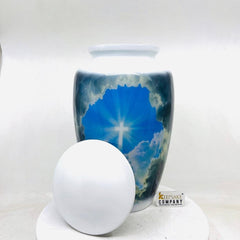 White Divine Cross Cremation Urns for Ashes Adult Male -  Urns for Ashes Adult Female - Urn - Urns - Cremation Urn  from Keepsake Company