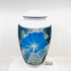 White Divine Cross Cremation Urns for Ashes Adult Male -  Urns for Ashes Adult Female - Urn - Urns - Cremation Urn  from Keepsake Company