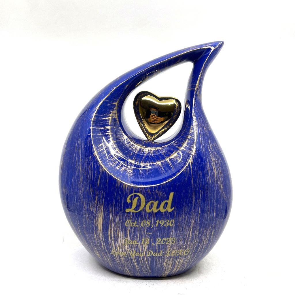 Blue Teardrop Urns for Ashes Adult Male - Urns for Human Ashes - Urn - Cremation Urns for Adult Ashes - Ashes Keepsake - Cremation Urns -ern