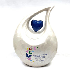 White Blue Cremation Urns for Ashes Adult Male -  Urns for Ashes Adult Female - Urn - Urns - Cremation Urn  - Keepsake Urn - Funeral Urn