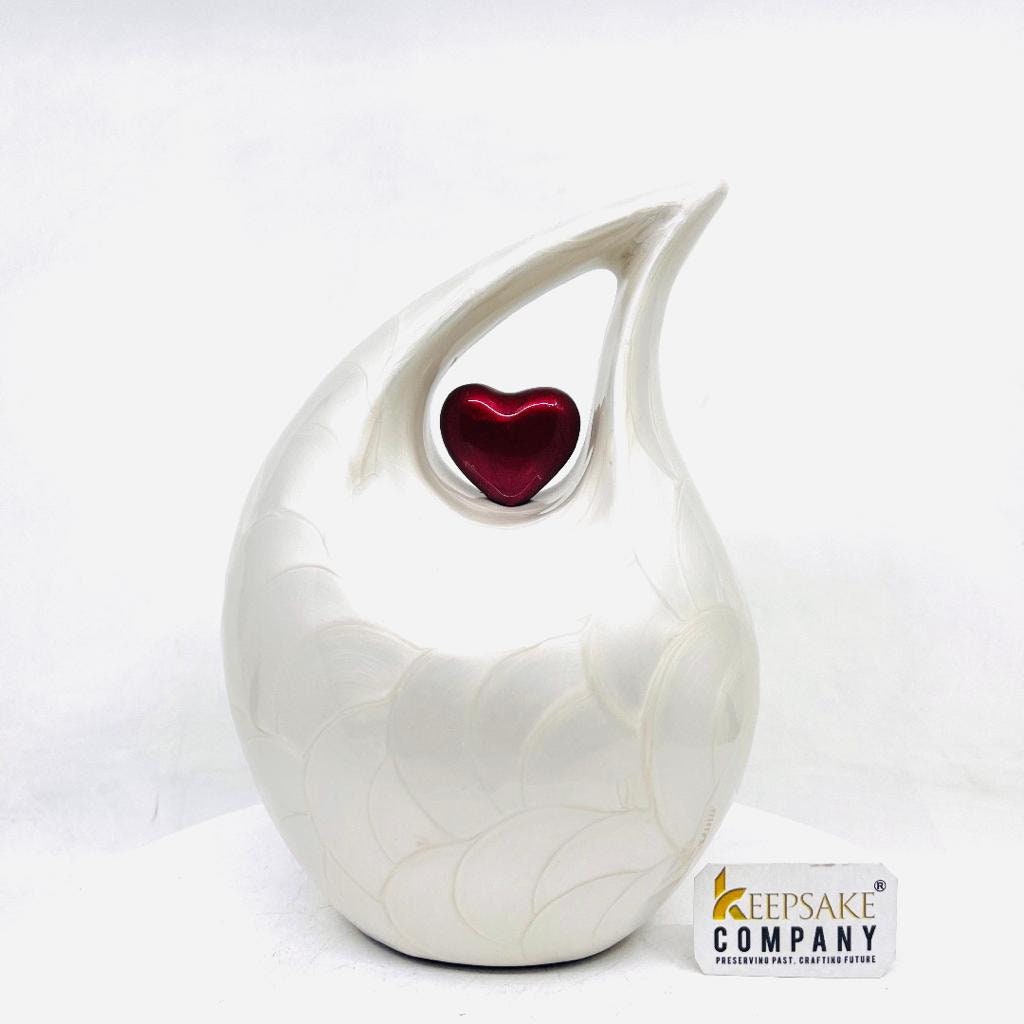 White Red Pearl Pet Urn - Pet Urns for Dogs Ashes - Dog Urn - Dog Urns for Ashes  - Urns for Dogs - Urn for Dog Ashes - Cat Urn for Ashes