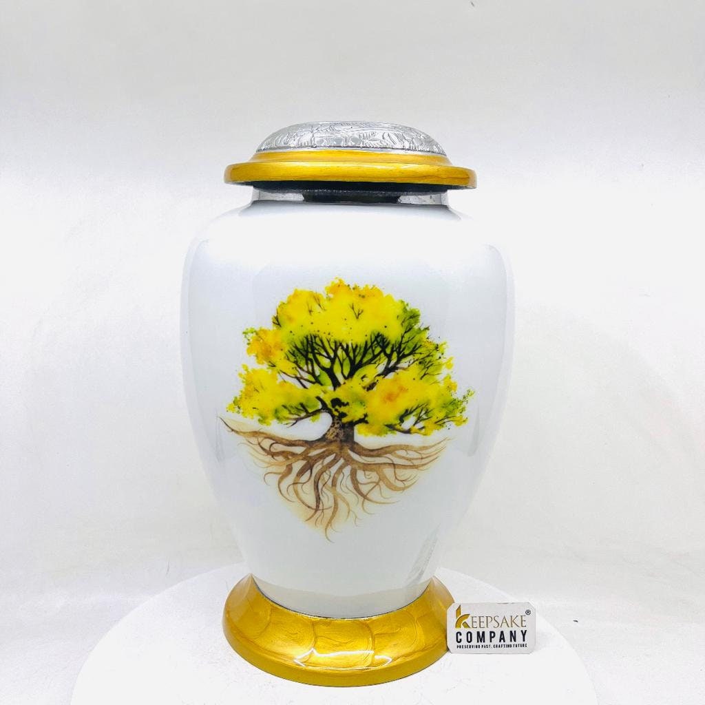 Golden Tree of Life Cremation Urns for Adult Ashes - Urns for Human Ashes - Urns for Ashes - Decorative Urns - Burial Urn - Funeral Urn