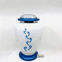 Blue Footmark Cremation Urns for Adult Ashes - Urns for Human Ash - Urn for Ashes Male - Urn - Decorative Urns - Burial Urn - Funeral Urn