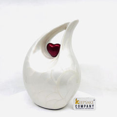 White Red Pearl Pet Urn - Pet Urns for Dogs Ashes - Dog Urn - Dog Urns for Ashes  - Urns for Dogs - Urn for Dog Ashes - Cat Urn for Ashes