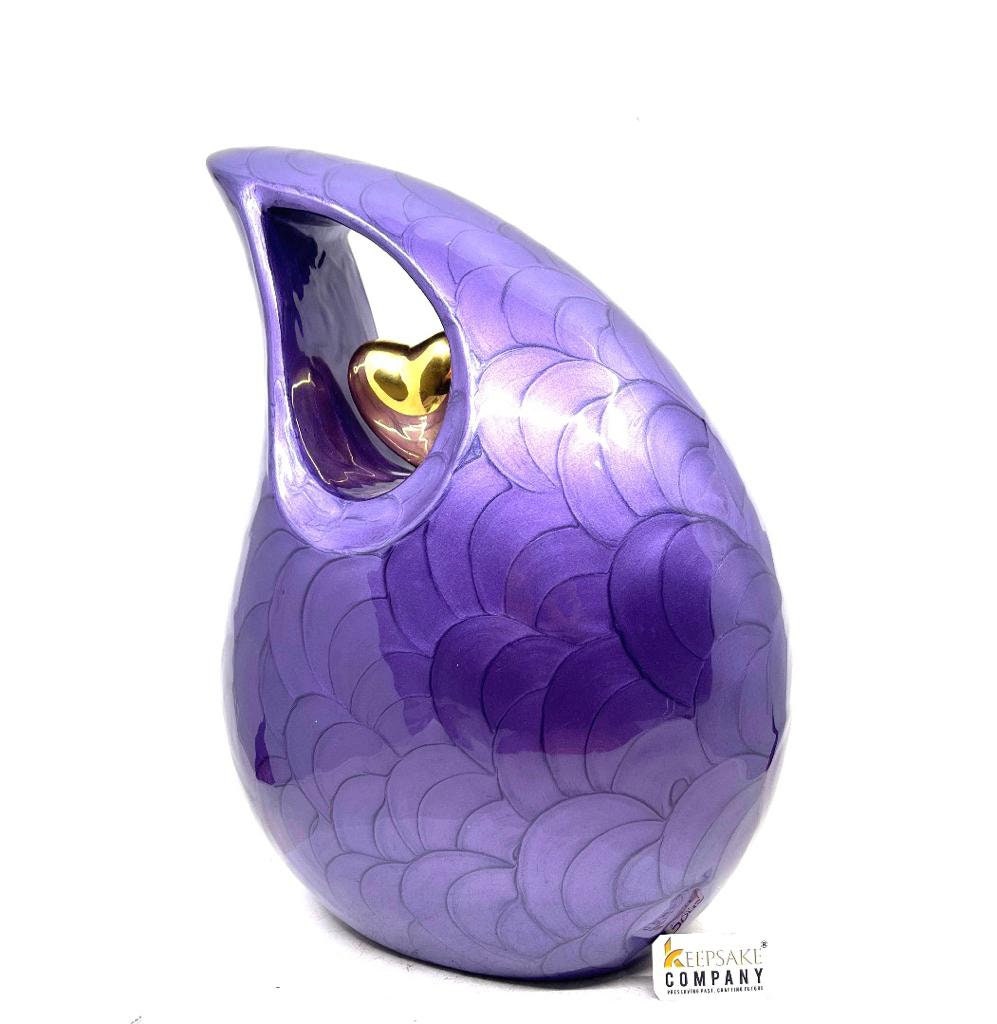 Extra Large Purple Pearl Adult teardrop Cremation Urn For Human Ashes - Urn - Burial Urn - Urns for Ashes - funeral urn by Keepsake Company