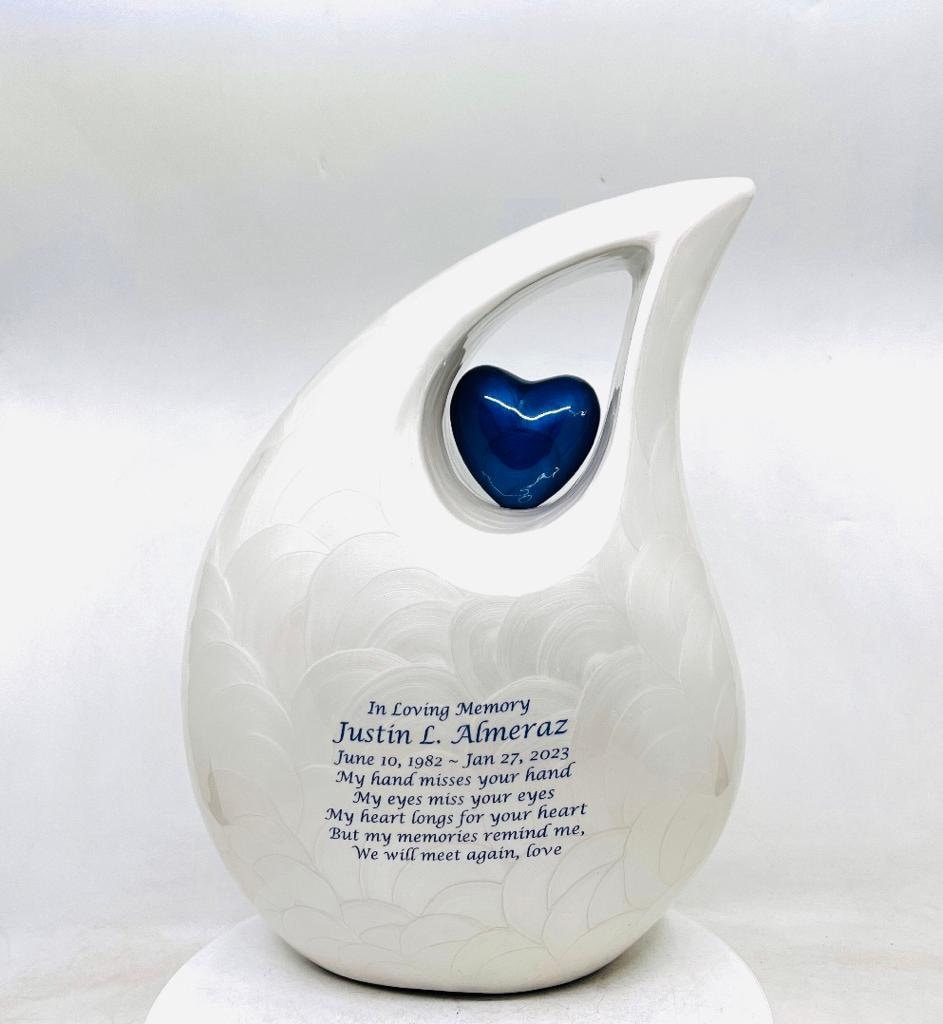 Extra Large / Double Adult Pearl White Cremation Urns for Ashes Adult Male - Adult Urn - Ashes Urn - Urn - Urns for Human Ashes Keepsake C