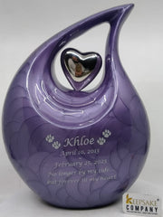 Purple Silver Pet Urn - Pet Urns for Dogs Ashes - Dog Urn - Dog Urns for Ashes  - Urn for Dog Ashes - Cat Urn for Ashes -Memorial Urn