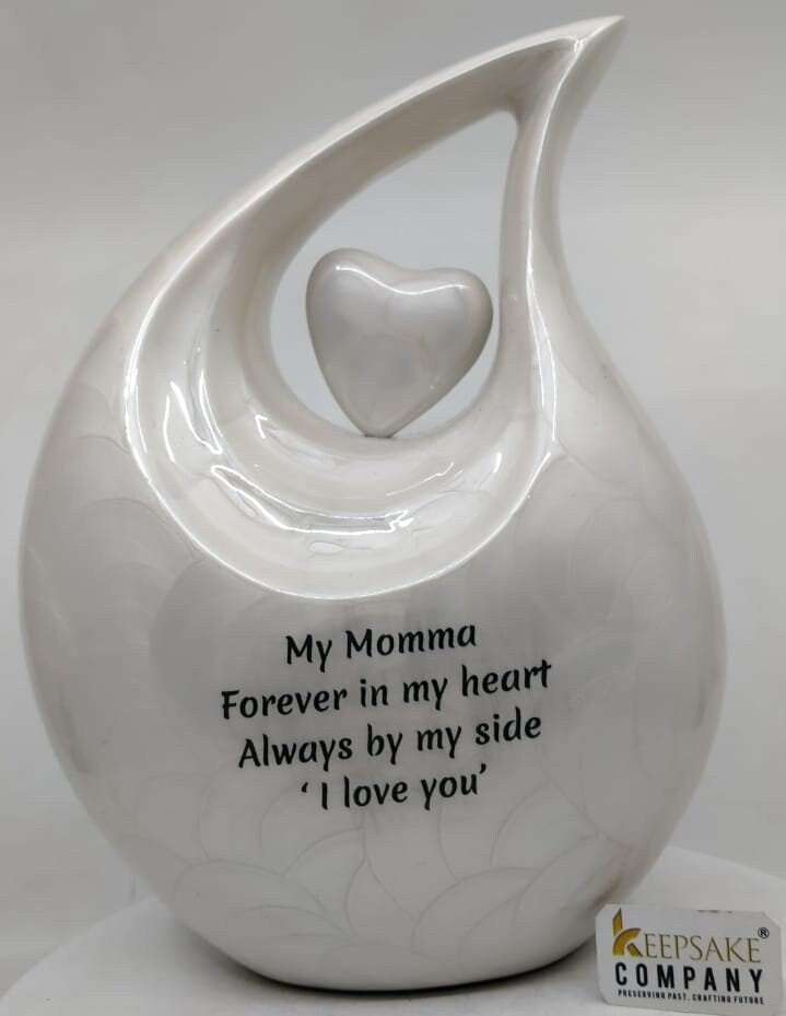 White Teardrop Urns for Ashes Adult Male - Urns for Human Ashes - Urn - Cremation Urns for Adult Ashes - Ashes Keepsake - Cremation Urns