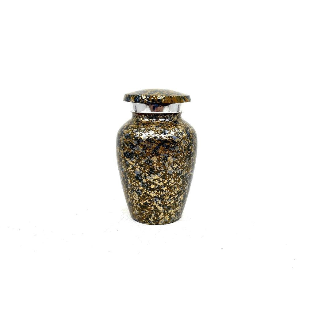 Golden Black Small Urns for Human Ashes - Mini Urns for Human Ashes - Keepsake Urns for Human Ashes - Small Urn - Small Urns for Ashes -