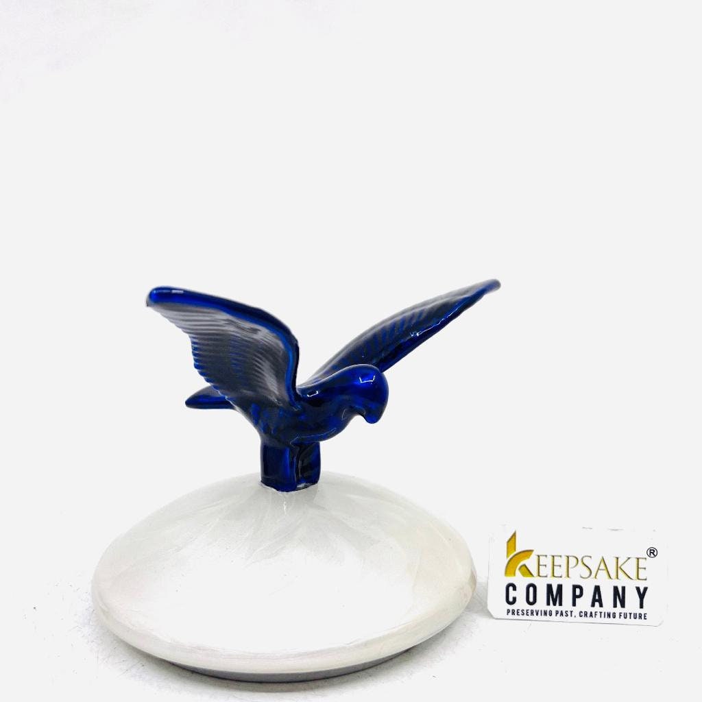 White Blue  Adult cremation Urn for Ashes - Urns for Human Ashes  with Angel Wings and Heart - Urn - Urn - Funeral Urn from Keepsake Company