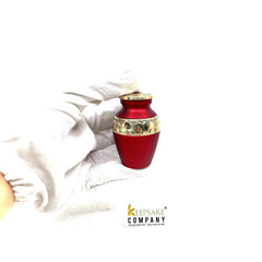Red Golden Small Urns for Human Ashes - Mini Urns for Human Ashes - Keepsake Urns for Human Ashes - Small Urn - Small Urns for Ashes - Urns