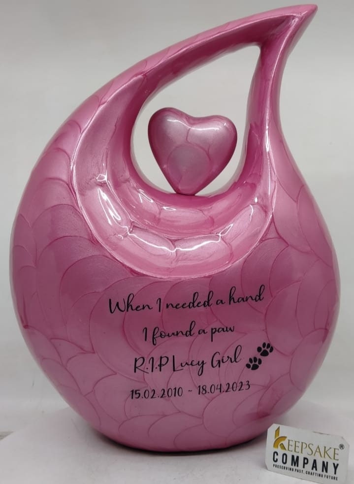 Pink Pet Urn - Pet Urns for Dogs Ashes - Dog Urn - Dog Urns for Ashes  - Urn for Dog Ashes - Cat Urn for Ashes -Memorial urn by Keepsake Co.