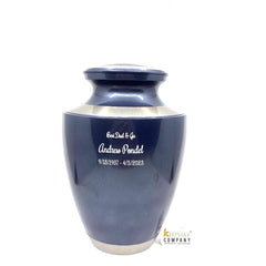 Blue Silver Adult Urn for Ashes , Urn, Urns for Human Ashes, Cremation Urns for Adult Ashes, Ashes Keepsake, Decorative Urns, Cremation Urn